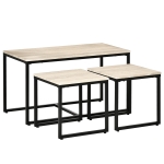 HOMCOM 3 PCs Nesting Table Coffee Table Set