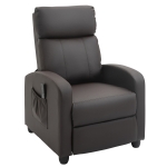 HOMCOM Poltrona de Massagem Poltrona Relax Reinclinável com Controle Remoto 2 Zonas de Massagem 8 Programas 5 Níveis de Intensidade Estofado em PU 68x88x98cm Marrom