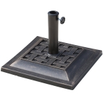 Outsunny 9kg Parasol Base Garden Patio Square Umbrella Stand Colophony Base Adjustable Coupler – Bronze