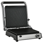 HOMCOM Health Grill & Panini Press, 4 Slice Toastie Machine, 2000W Electric Non-stick Grill with 180° Flat Open, Drip Tray, Removable Plate, Spatula and Adjustable Temperature, Sandwich Toaster Maker