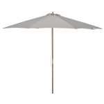 Outsunny 3m Fir Wooden Garden Parasol Bamboo Sun Shade Patio Outdoor Umbrella Canopy