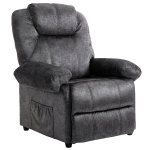 HOMCOM Poltrona Relax Reclinável com Apoio para os Pés Retrátil Encosto Alto Bolso Lateral Acolchoado Grosso 88x91x108 cm Preto