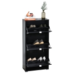 Meuble à chaussures 3 portes abattantes 3 compartiments MDF