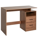 HOMCOM Computer Desk with Shelf, Drawer Writing Table for Home Study, Office, Brown
