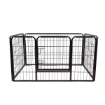 PawHut Valla para Animales Pequeños Jaula Modular de Metal con 12 Paneles 24 Conectores para Conejos Cobayas y Cachorros 105x105x45 cm Blanco(c-2)