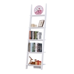 HOMCOM Estantería Escalera Librería con 5 Estantes Moderna Estantería Escalonada de Pared 50x40x195cm
