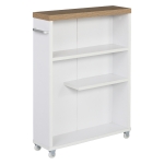 kleankin Armario Auxiliar de Baño Carrito de Almacenaje de 3 Estantes con Ruedas y Manija Lateral para Espacios Estrechos Cocina Dormitorio 50x13x67,5 cm Blanco