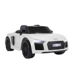 HOMCOM Coche Eléctrico Audi R8 con Mando a Distancia MP3 USB Luces y Sonidos Apertura de Puerta para Niño mayores de 3 años 123x71x49cm Carga 30kg Color Blanco(c-1)