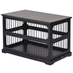 PawHut Elegante Gabbia per Cani di Taglia Medio-Piccola in MDF e Rete Metallica 55 x 90 x 60 cm