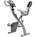 HOMCOM Bicicleta Estática Plegable con Altura y Resistencia Ajustables con Pantalla LCD y Asiento con Respaldo Peso máximo 120 Kg 97x51x115 cm Gris