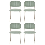 HOMCOM Juego de 4 Sillas de Comedor Apilables con Patas de Metal Estilo Moderno Nórdico para Cocina Bar Restaurante Carga Máx. 100 kg 49,5x55x81 cm Beige(c-2)