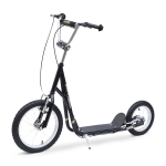 HOMCOM Patinete para Niños Mayores de 5 Años Scooter de 2 Ruedas Grandes con Doble Freno y Manillar Ajustable en Altura para Adolescentes Adultos 135x58x92-100 cm Negro