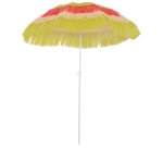 Outsunny Ombrellone Hawaiano Portatile, Tettuccio Ø160cm, Impermeabile, Altezza fino 180cm