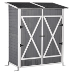 Outsunny Caseta Herramientas 190x79x49 cm Cobertizo Madera Maciza Gabinete Jardín Terraza(c-3)