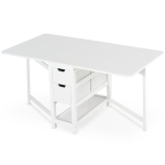 Homcom Tavolo da Pranzo Pieghevole con Cassetti 150 x 80 x 74cm
