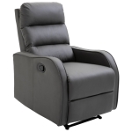 HOMCOM Sillón Relax con Reclinación Manual hasta 160 grados con Reposapiés Retráctil Esponja de Densidad Tapizado en PU 65x89x100cm