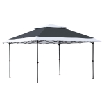 Outsunny Carpa de Fiesta Plegable 3,5x3,5 m Altura Ajustable en 3 Posiciones con Doble Techo y Bolsa de Transporte con Ruedas de Acero para Jardín Exterior Gris y Blanco