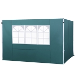Outsunny® 2 Paredes Parte Laterales para Carpa 3x3m Lado Parasol de Gazebo Tela Oxford con Ventana Medidas 300x200cm Verde Oscuro