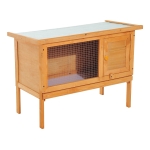 PawHut Conejera Madera Jaula para Conejos o Casa para Animales Pequeños 90x45x80cm Área de Juego(c-3)