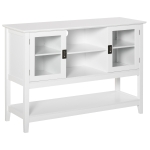 HOMCOM Aparador Buffet Moderno con 3 Estantes y 2 Armarios de Puertas Mueble Auxiliar Multiusos para Cocina Comedor Salón 115x39,5x81cm Blanco