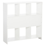 HOMCOM Estantería de Madera Librería Biblioteca de 4 Compartimentos con Baldas Ajustables para Libros Archivos 119,5x29,5x76,5 cm Marrón nogal(c-1)