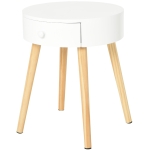 HOMCOM Masuta de Cafea rotunda 2 organizer centrali deschidere rotata din lemn(c-4)