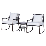 Outsunny Set 2 Fotolii tip Leagan de Gradina cu Perne si Masa in Rattan Maro