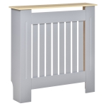 HOMCOM Masca Calorifer Design cu Sipci cu Raft in MDF si Lemn Gri
