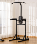 Power Tower Sala de sport Multifunctionala HOMCOM din Otel cu Manere Capitonate, 110x97x227cm, Negru