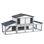 PawHut Cusca pentru iepuri pentru Exterior din Lemn pentru 2-3 Iepuri sau Rozatoare Alba