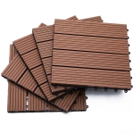 Set de gresie de grădină interblocată Outsunny set de 11 gresi de pavaj pentru grădină exterioară, maro, 30x30x2.2cm