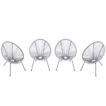 Outsunny set 2 scaune ovale de gradina, 73x77x87cm, gri