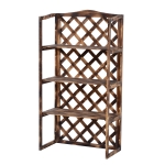 Outsunny Raft Ghivece pentru Plante cu 3 Etajere din Lemn de Brad, 80x40x150cm