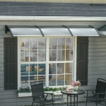 Outsunny Copertina de Exterior pentru Ferestre si UsI, din Policarbonat si Aluminiu, 300x100x26cm -Maro