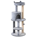 PawHut Ansamblu pentru 1-2 Pisici de 4.5kg cu 3 Niveluri Gri 48x48x104cm