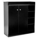 Homcom Dulap Pantofi Lemn Dulap Hol Coridor cu 2 Usi Basculante 3 Rafturi 83 x 30 x 90 cm Negru