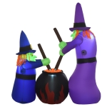 HOMCOM Decorare de Halloween Gonflabile cu Vrajitoare si lumini interne cu LED-uri