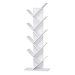 HomCom biblioteca in forma de copac, 50x28x142 cm, alba