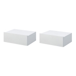 HOMCOM Set de 2 Noptiere Suspendate din Lemn, Design Modern, 40x30x15cm - Alb