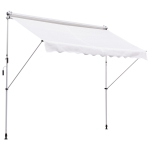 Outsunny Copertina de Perete cu Stalpi de Sprijin Alba 300x150cm