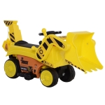 Homcom Excavator Jucarie de Calarit cu Lopata si Grebla Electrica pentru Copii Galben