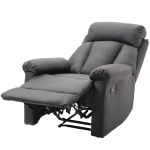 Homcom Fotoliu Relax Rabatabil cu Captuseala Ergonomica cuTaburet in Piele Ecologica,80 × 97 × 107cm Negru