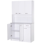 HomCom Dulap Suspendat de Bucătărie din Lemn, Alb, 101x39x180cm