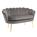 Homcom canapea din catifea, 2 locuri,130x63x73cm, maro