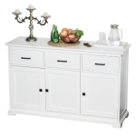 HOMCOM Dulap de bucatarie din lemn alb cu design anti-rasturnare 136x42.5x86 cm