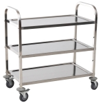 Homcom Carucior Pentru Bucatarie 3 Rafturi in Otel Inox 85x45x90cm