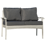 Outsunny canapea din ratan, cu 2 locuri, 120x63x77cm, alb