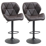 HomCom set 2 scaune de bar pivotante, inaltime reglabila