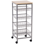 HomCom carucior bucatarie, cu cosuri si roti, 36.5x36.5x89cm