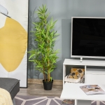 Outsunny bambus artificial in ghiveci, 120 cm, verde